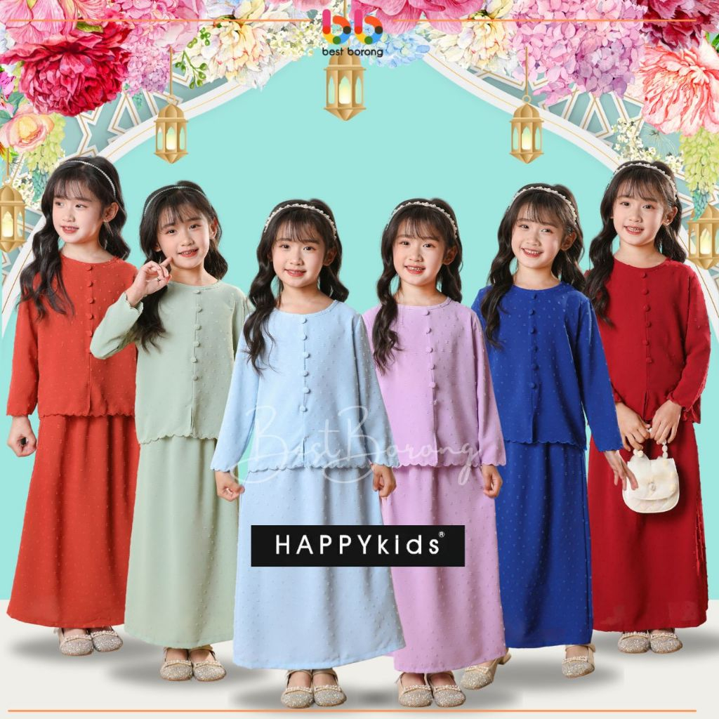 Baju Raya 2025 by HAPPYkids Baju Kurung Scallop Budak Kanakkanak Perempuan Kid Girls Peplum
