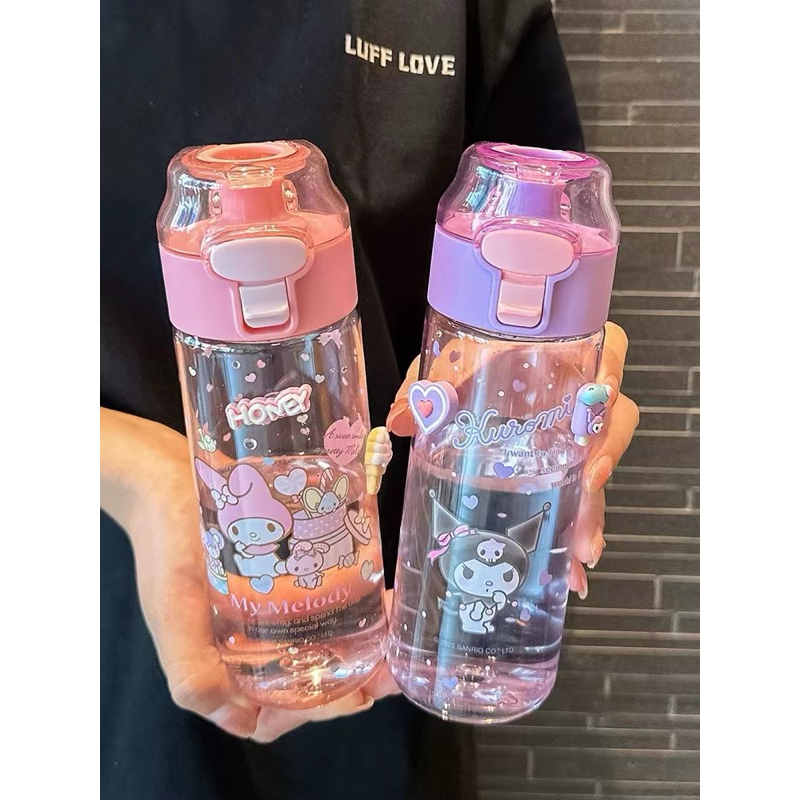 Sanrio Character 550ml Tritan Water Bottle Cute Aesthetic Kuromi ...