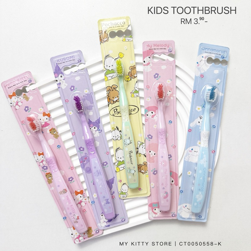 Hello Kitty My Melody Kuromi Kids Toothbrush Cinnamoroll Pochacco ...