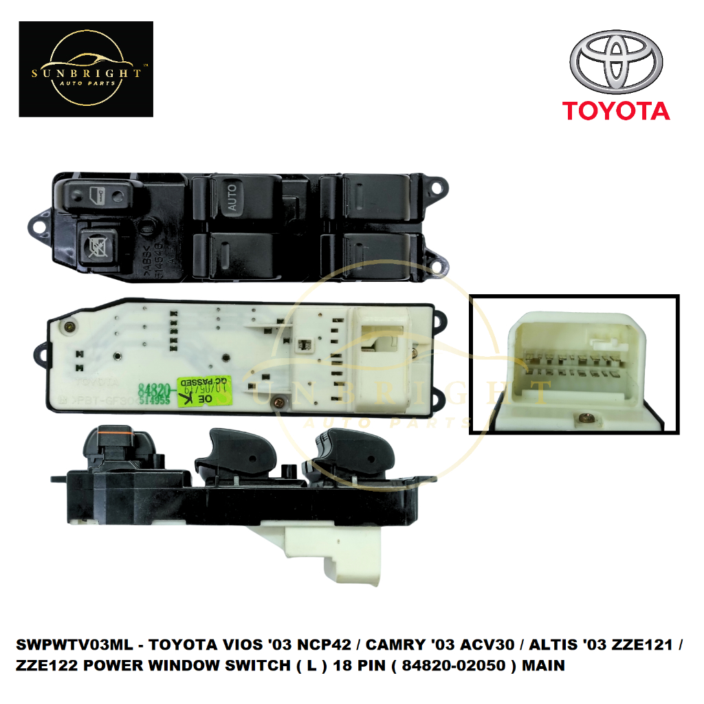 TOYOTA VIOS '03 NCP42 / CAMRY '03 ACV30 / ALTIS '03 ZZE121 / ZZE122 ...