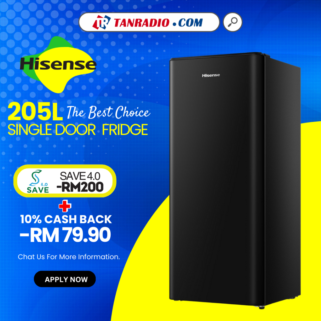 【Free Shipping】Hisense SINGLE DOOR Fridge Mini Bar REFRIGERATOR (60L