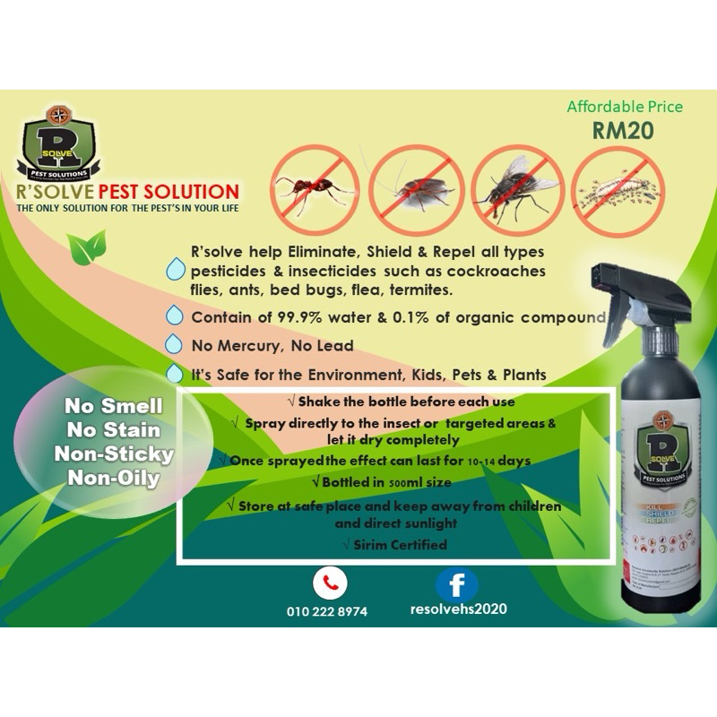 R'solve - Organic Pesticide and Insecticides Solution l Spray Serangga ...