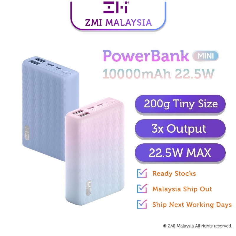 ZMI 10000 mAh Bidirectional Fast Charging Power Bank MINI-ZMI