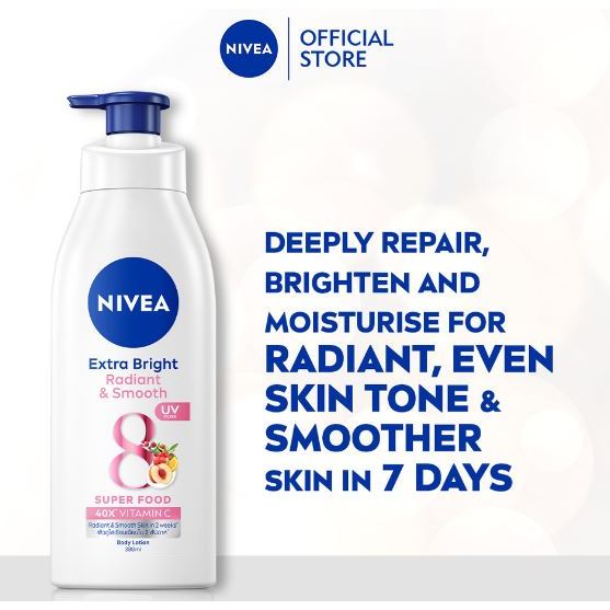 Nivea Body Lotion Extra White Radiant and Smooth UV Filter Deep