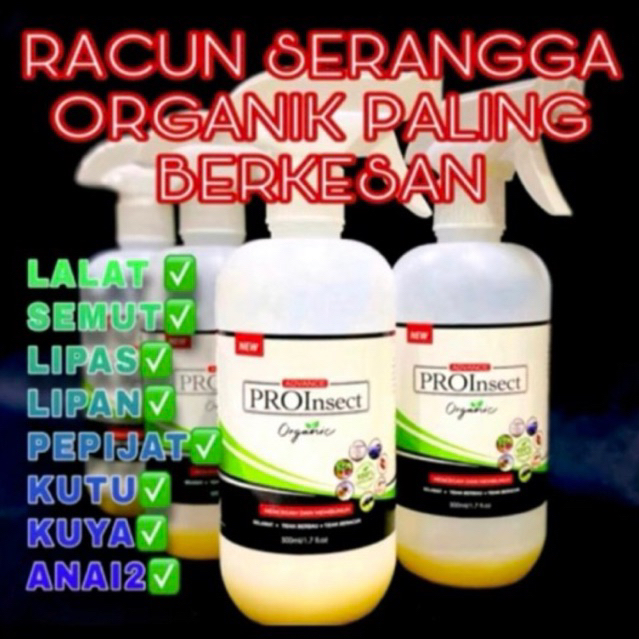 PROINSECT Bed Bug & Dust mite Repellent Serangga Organic Pro insect ...