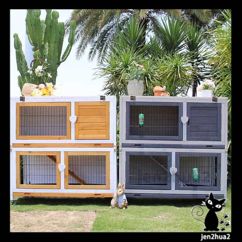 Luxury Outdoor rabbit cage household large villa rabbit house with tray ...