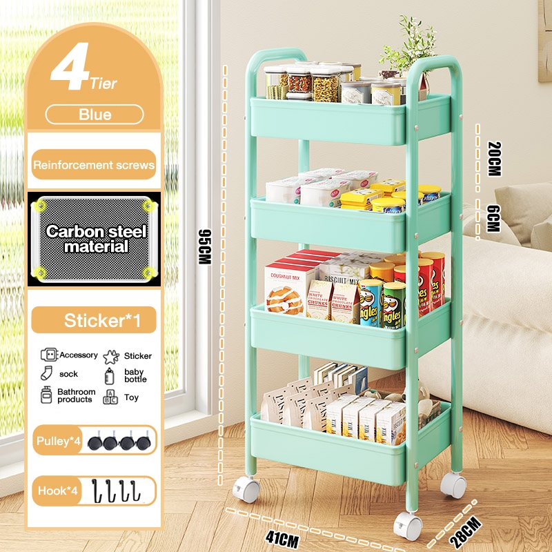 HM Carbon Steel Trolley Rack 3/4T Utility Rolling Storage Trolley for ...