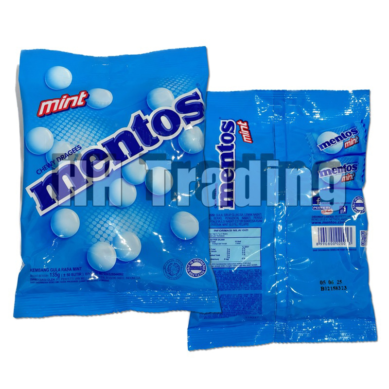 135g (50pcs) MENTOS CHEWY DRAGEES MINT FLAVOUR