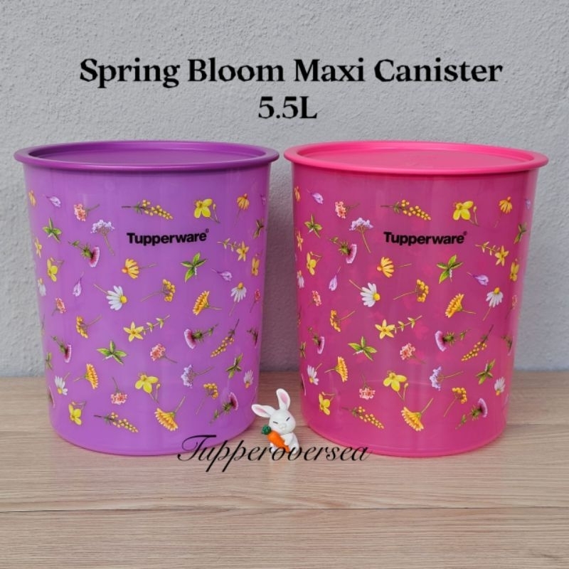 Tupperware Spring Bloom Maxi Canister (1) 5.5L / One Touch - Purple ...