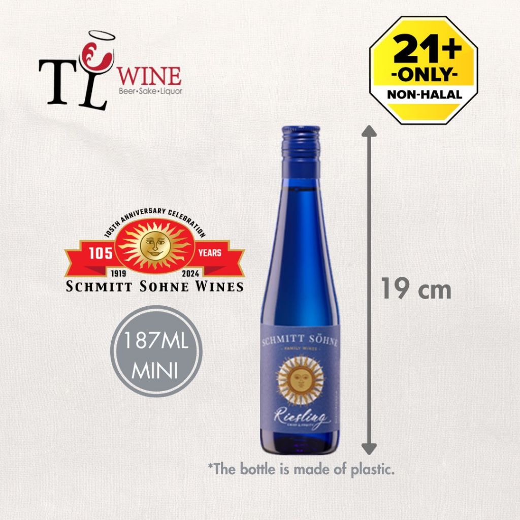 Schmitt Sohne Riesling QbA 187ml in Plastic Bottle (Mini) Alc:9.5% Duty ...