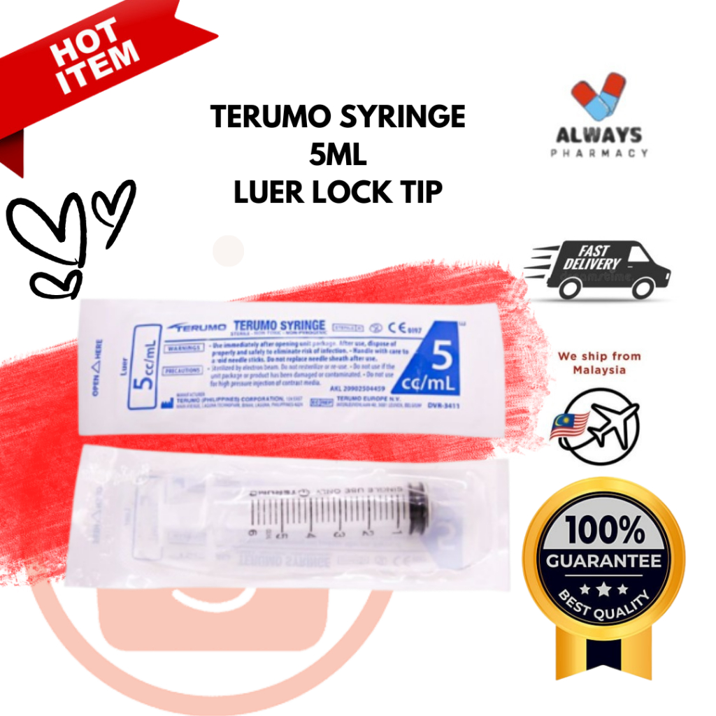 Terumo Syringe 5ml Luer Lock Tip Shopee Malaysia 