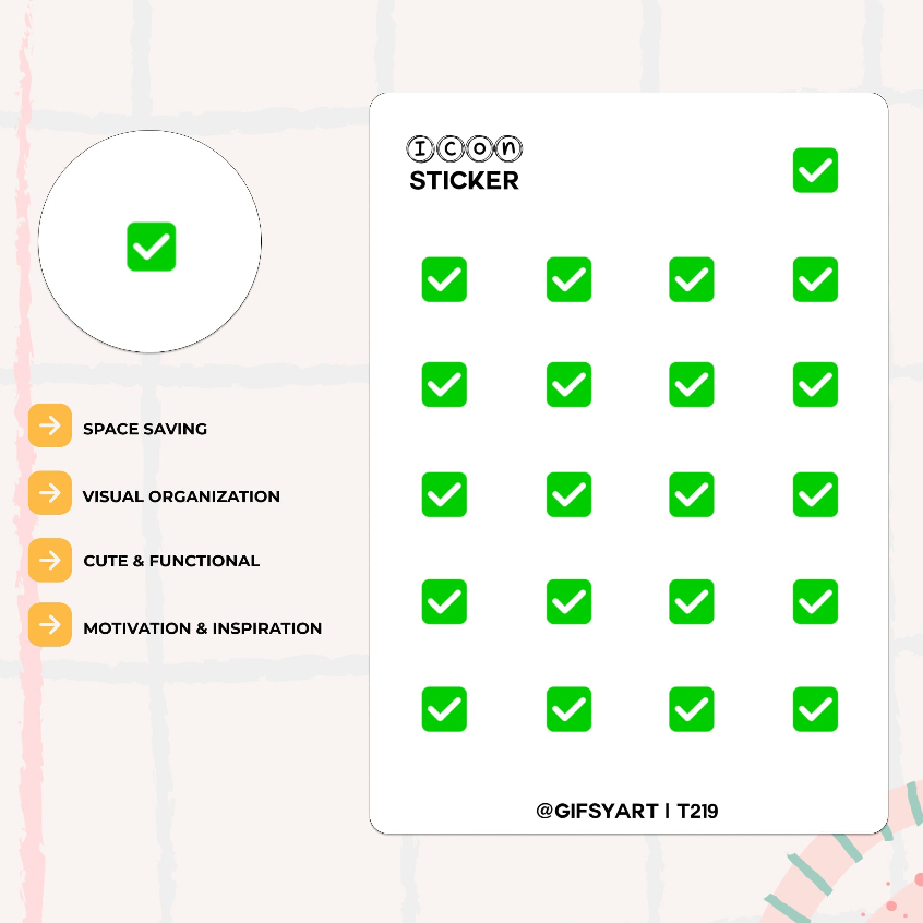 Tick Symbol – Tiny Icon Sticker, Bujo, Hobonichi, Kinbor & Planner ...