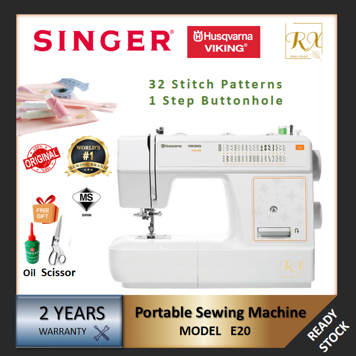 [FREE GIFT] SINGER SEWING MACHINE E20 HUSQVARNA VIKING H CLASS PORTABLE