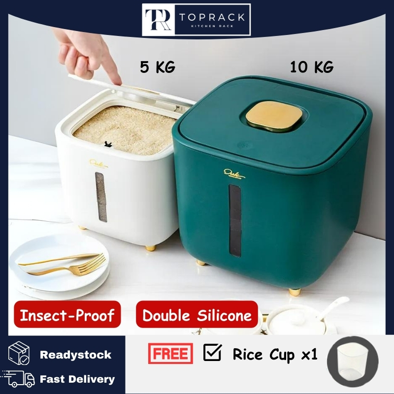 Rice Storage Box Grain Container Household Cereal Rice Bucket Insect ...