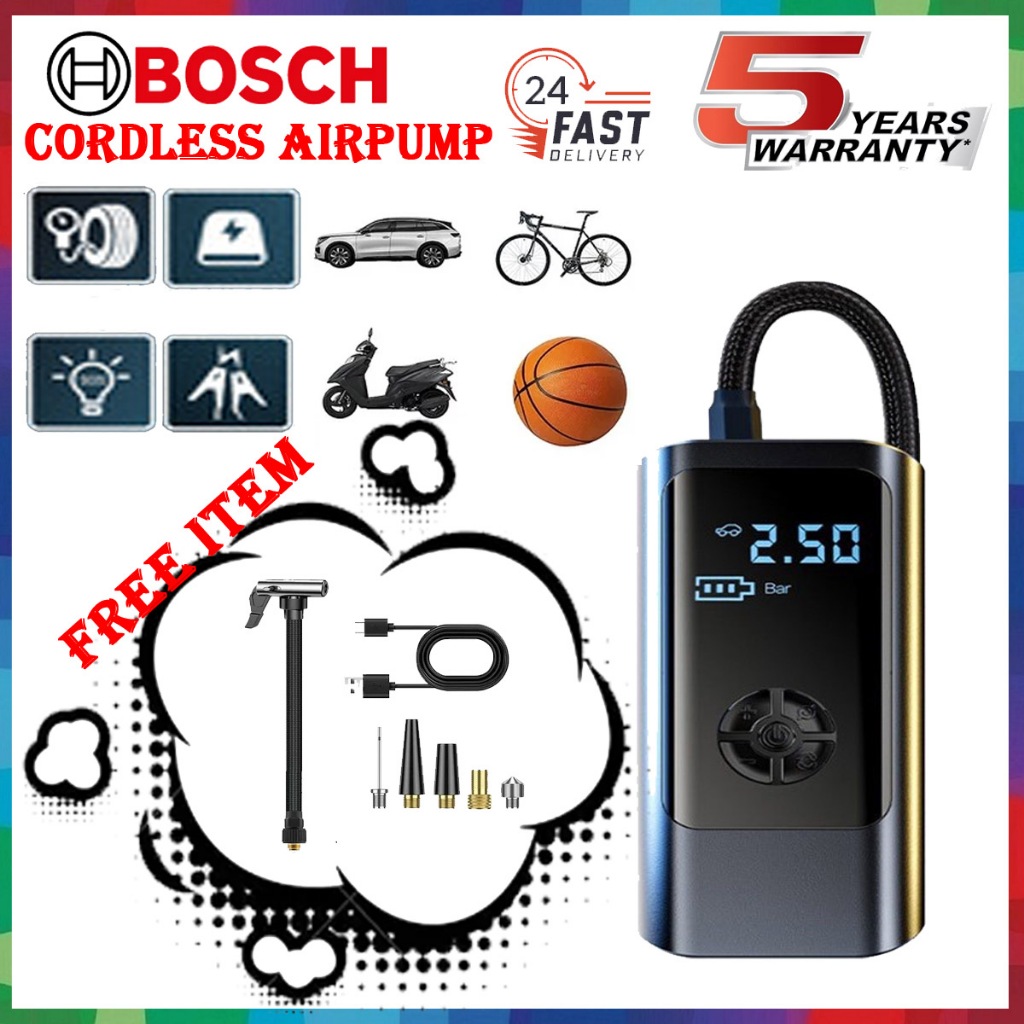 Air Pump Bosch Cordless Car Air Pump Portable Car Compressor Pam