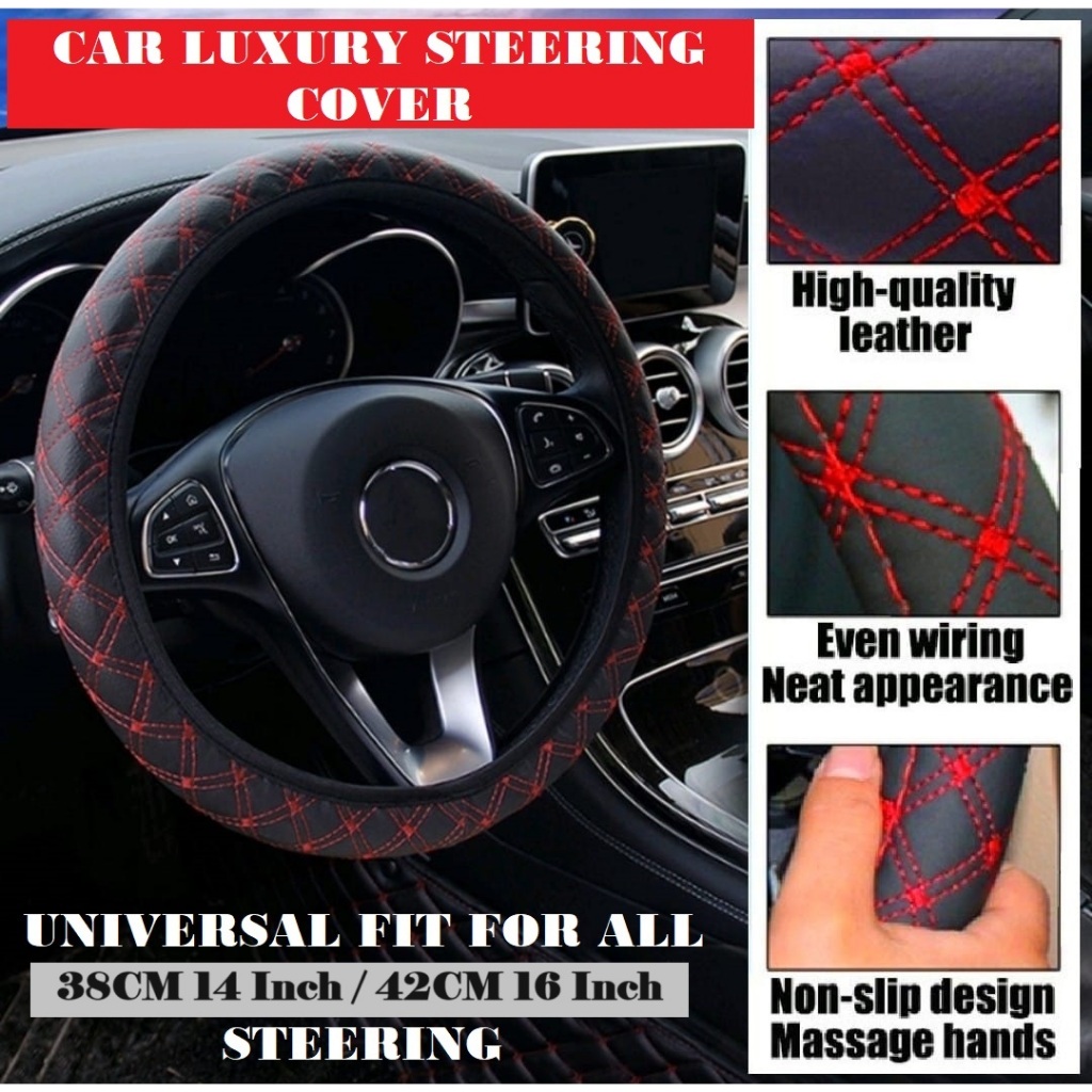 Car Steering Cover Leather DAD 38CM Wheel Stering Cover Accessories ...