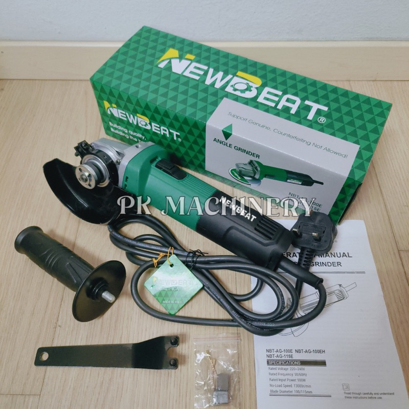 NEWBEAT NBT-AG-100E 4″ Angle GrinDer | 900W | 13000Rpm | Pengisar Sudut ...