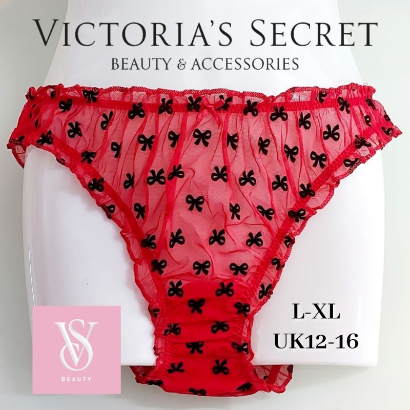 💯🇲🇾 𝙂𝙀𝙉𝙐𝙄𝙉𝙀 𝘽𝙊𝙐𝙏𝙄𝙌𝙐𝙀 𝙑𝙄𝘾𝙏𝙊𝙍𝙄𝘼𝙎 𝙎𝙀𝘾𝙍𝙀𝙏🔻 Vs Sexy Red Ribbons Panty Large Uk12 14 Shopee Malaysia 
