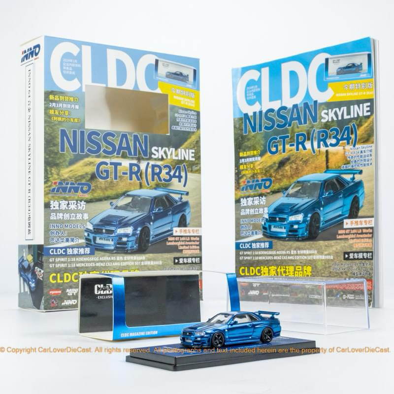 Inno Models Inno64 1/64 Nissan Skyline GT-R (R34) - Full Carbon Blue ...