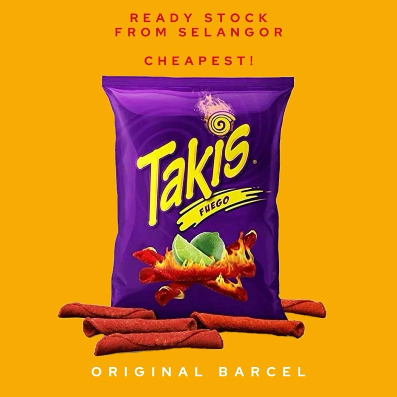 Cheapest and ready stock from Selangor! Takis Fuego 56g original Barcel halal Shopee Malaysia