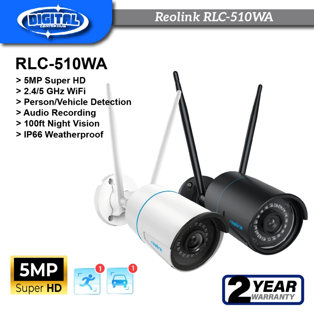 Reolink RLC-510WA | 5MP Camera Dual Band Wireless | Person/Vehicle ...