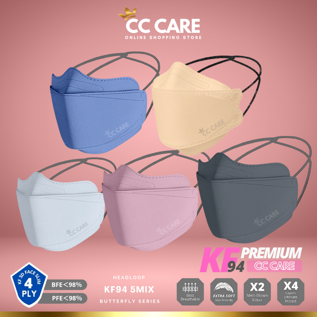 🛒SALES🛒Premium KF94 Face Mask Headloop Hijab KF 3D Face Mask Korea KF ...