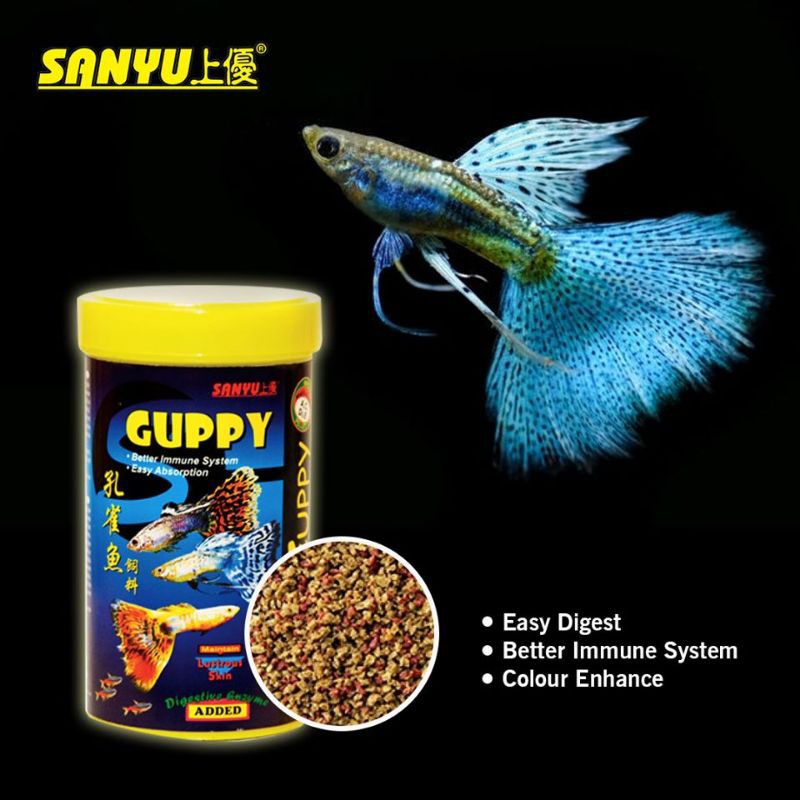Sanyu Guppy Mini Floating Pellets Fish Food 50g/155g (expired30/12