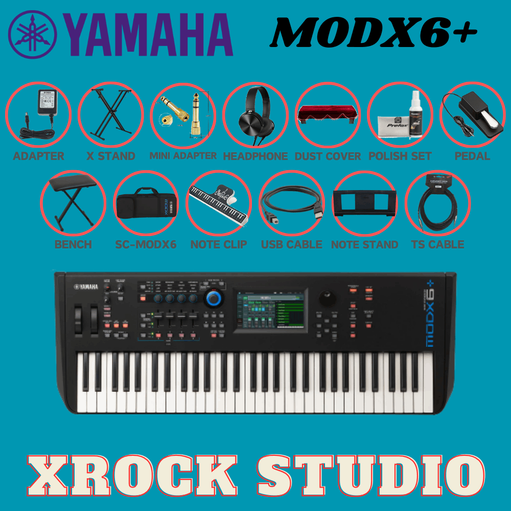 Yamaha MODX6+ 61 Semiweighted Key Synthesizer with Sustain Pedal