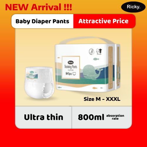 RICKY Baby Diaper Pant Baby Disposable Pant Lampin Budak Lampin Bayi ...