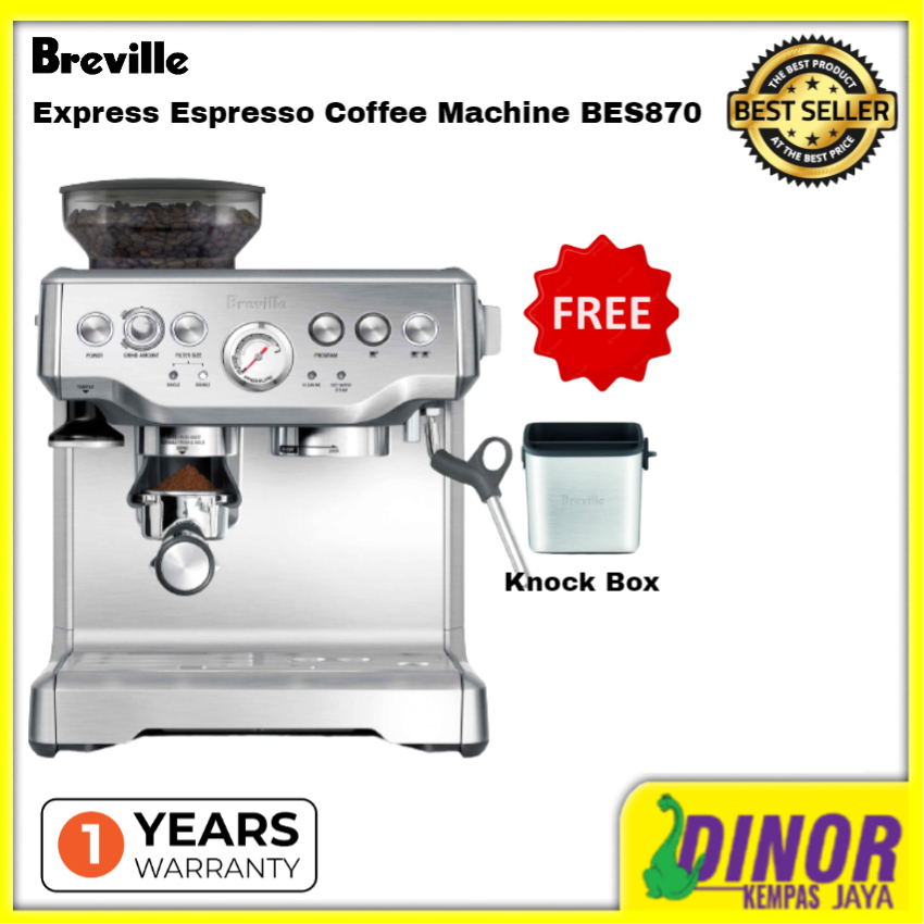 Breville Express Espresso Coffee Machine BES870 ( Free Knox Box BES001