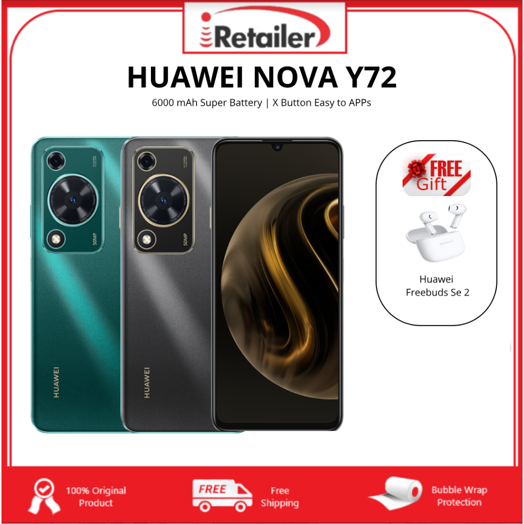 (NEW) HUAWEI Nova Y72 | 8GB+128GB | 6.75 FullView Display | 6000 mAh ...