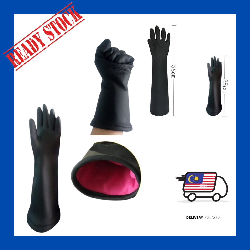 Waterproof gloves animal bath dog cat anti-bite anti-scratch safety 35cm  Standard. Ready Stock !! | Shopee Malaysia