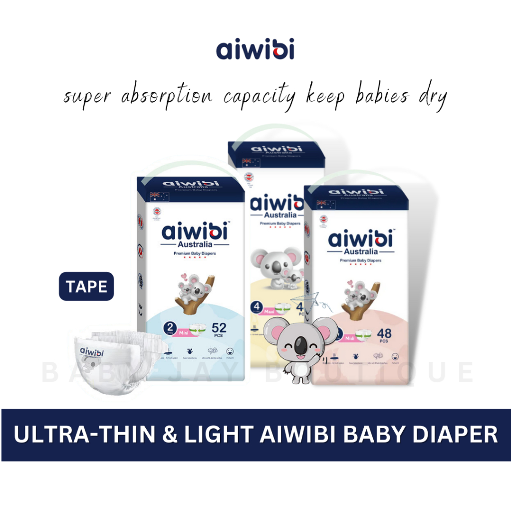 AIWIBI Premium Ultra-Thin & Lightweight Baby Diapers Tape with Super ...