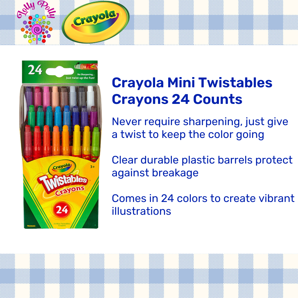 Crayons Crayola Mini Twistables, 24 colores clásicos, para niños de 3