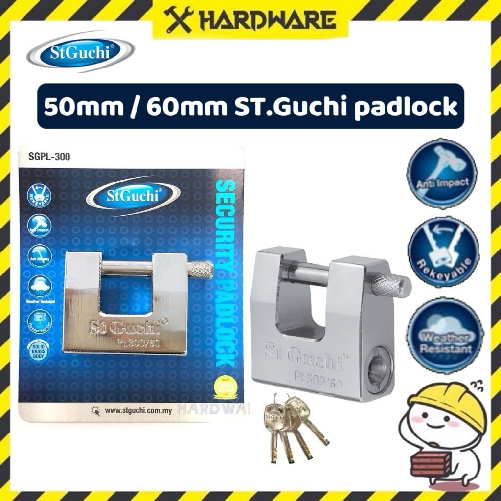 St Guchi SGPL300 Armoured Padlock 50mm 60mm/Padlock/Mangga Pintu ...