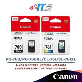 Canon PG-760 Black | Canon PG-760XL Black | Canon CL-761 Color | Canon CL-761XL Color Ink Cartridge for TS5370 / TS5370a