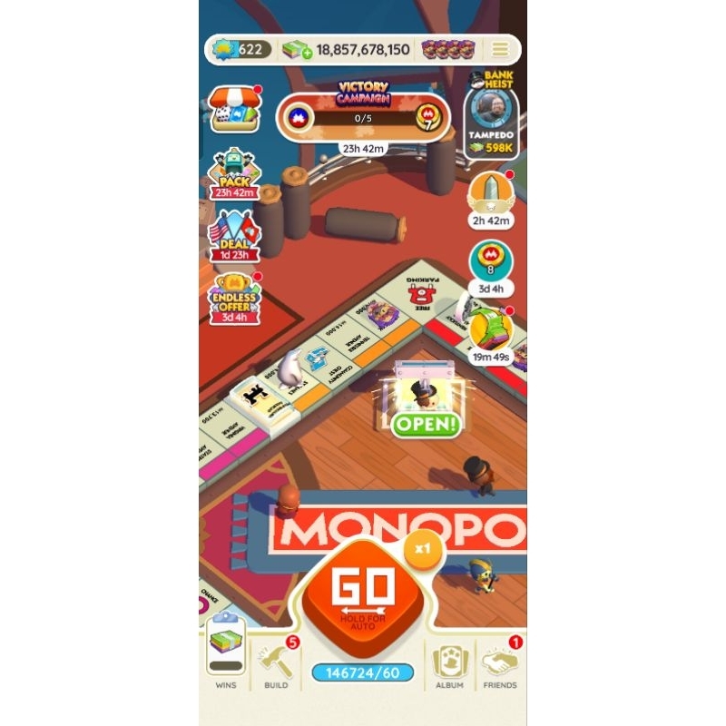 Compte Monopoly GO ! - 113000 Dés - 113k Dice - IOS/Android