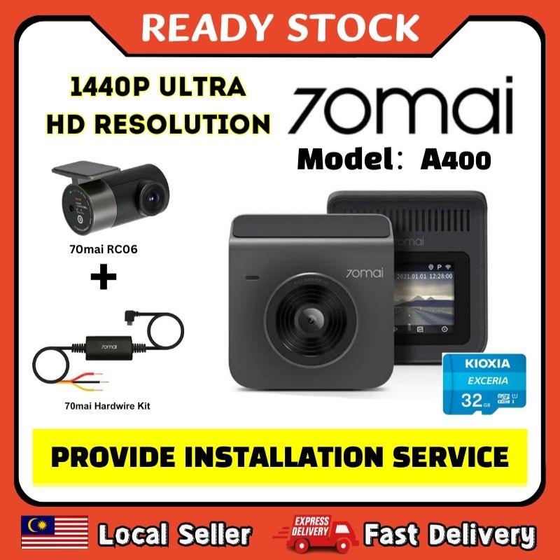 [𝙄𝙣𝙨𝙩𝙖𝙡𝙡𝙖𝙩𝙞𝙤𝙣 𝙋𝙧𝙤𝙫𝙞𝙙𝙚𝙙]70mai A400 Front n Rear DVR Car Recorder DashCam ...