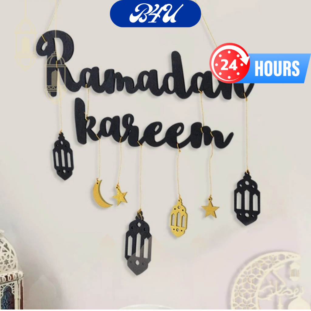 MY Stock Hari Raya Ramadan Kareem Pendant Wall Hanging DIY Decoration ...