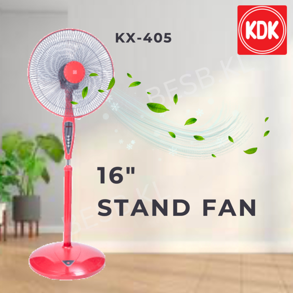 KDK KX405 16" STAND FAN Floor Fan Kipas Angin Berdiri Deep Red