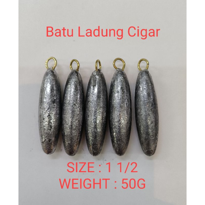 CIGAR Fishing Sinker / Batu Ladung Pancing CIGAR 1 1/2 (50g) Shopee