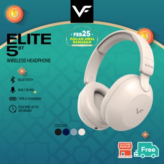 VINNFIER ELITE 5 BT WIRELESS BLUETOOTH HEADPHONES V5.3 WITH PLAYTIME UP TO  28 HOURS 8D MUSIC HEADSETS