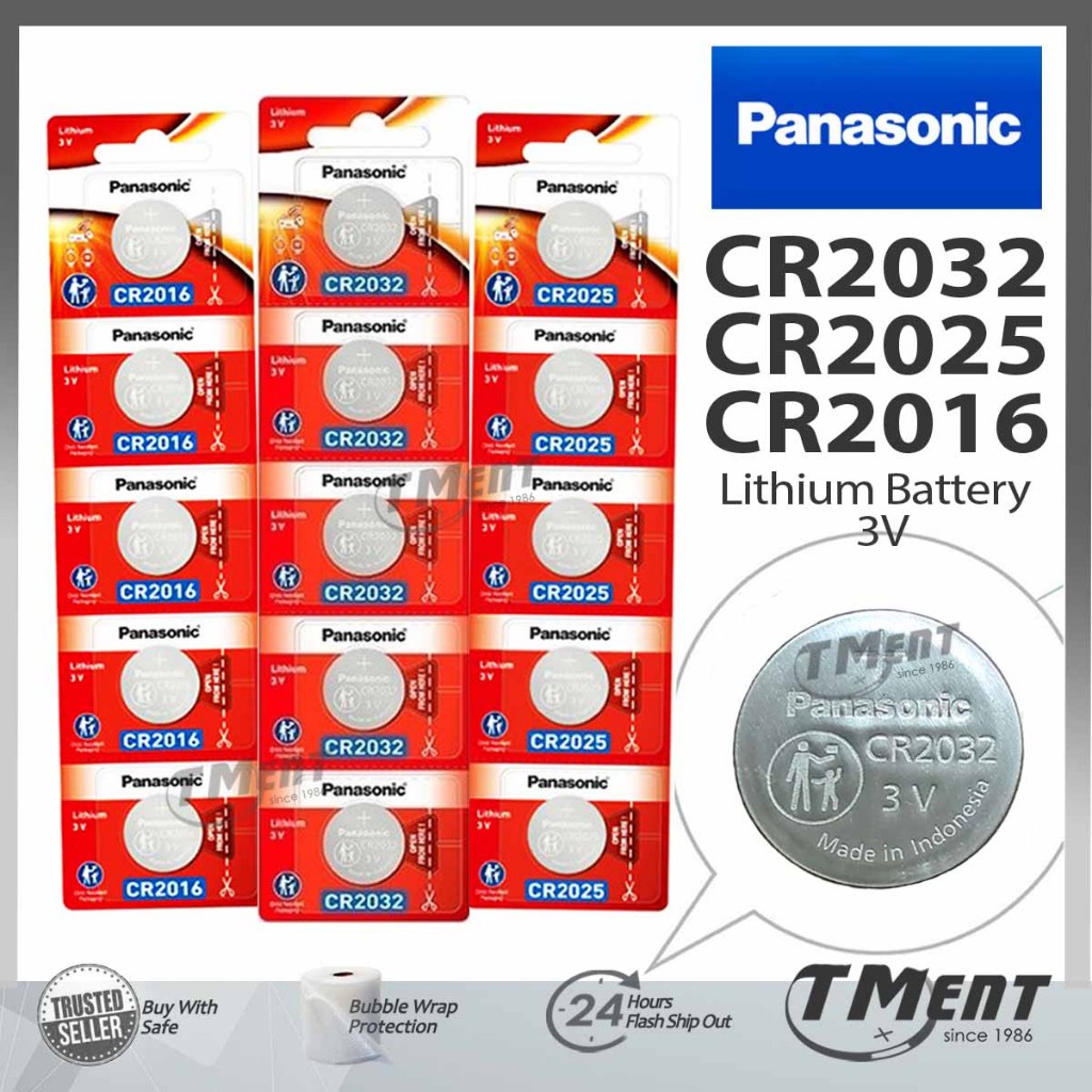 Panasonic CR2032 CR2025 CR2016 3V Genuine Lithium Batteries 3V 5pcs Per