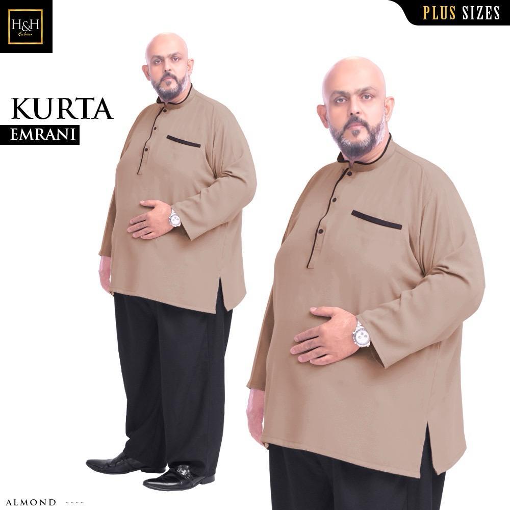 Plus Size Elegant Kurta Emrani for Muslim Men by AL AQSA Exclusive ...