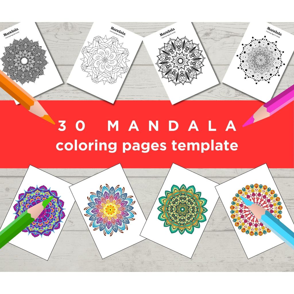 Mandala Coloring Pages Worksheet for Adults & Kids | Rangoli | Indian ...