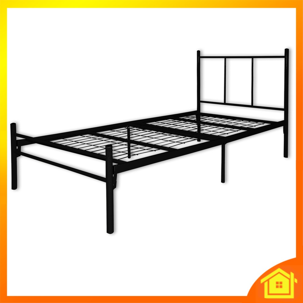 Single Bed Frame Size 3V Powder Coat Metal Easy Assemble Rangka Katil ...