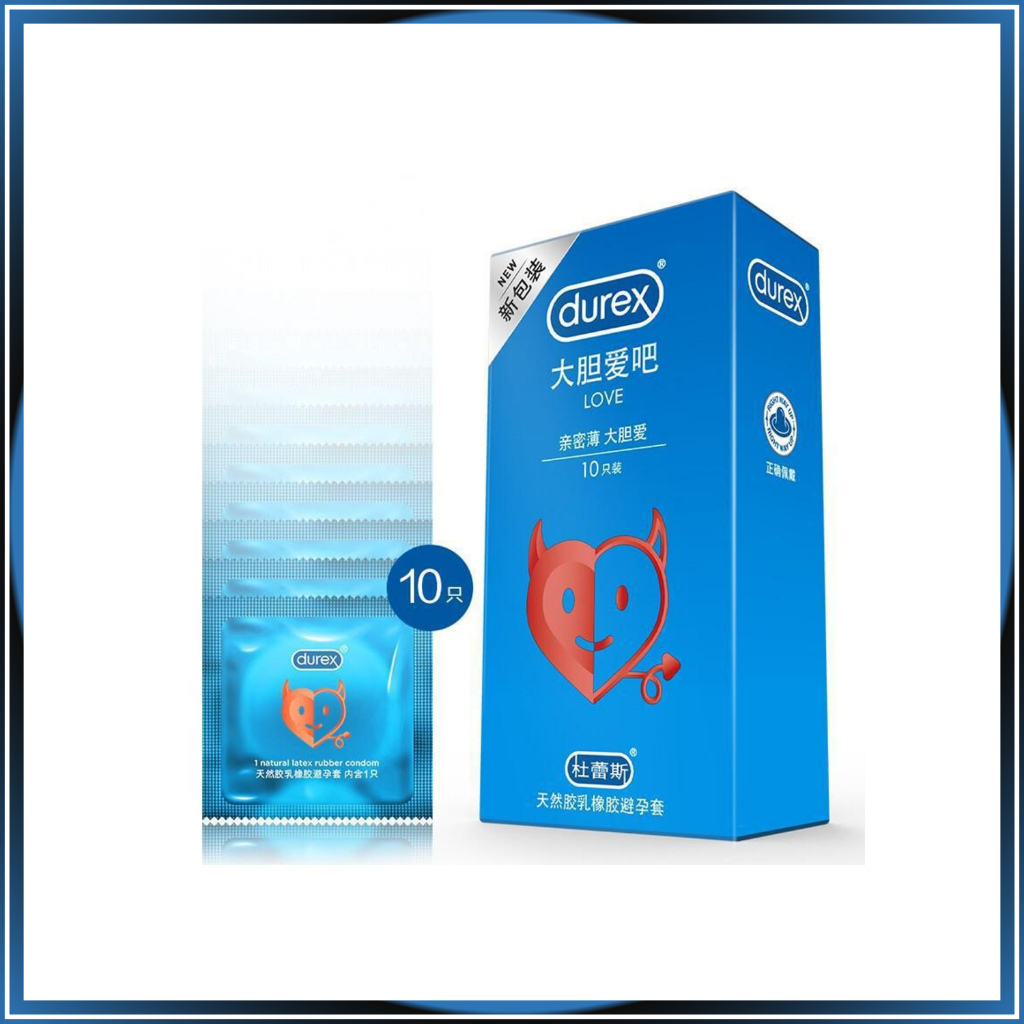 Durex New Condom Love 10PCS Kondom Durex Tahan Lama Real Feel Long ...