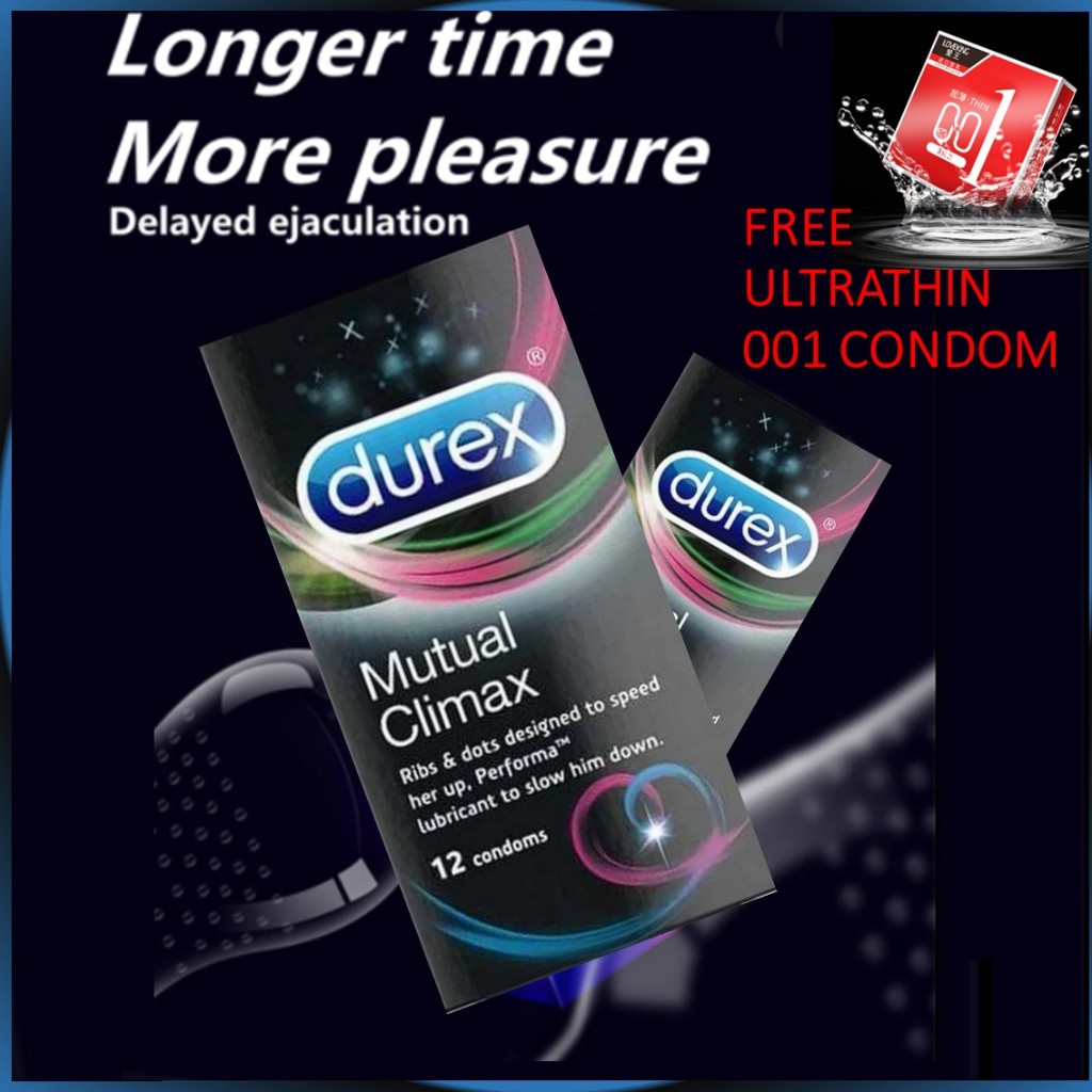 Condom Tahan Lama Durex Sexual Condom New Mutual Climax Delay Dotted Ribbed 12pcs Kondom Berduri tah