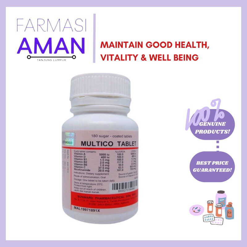 Sunward Multico Tablet 180's | Shopee Malaysia