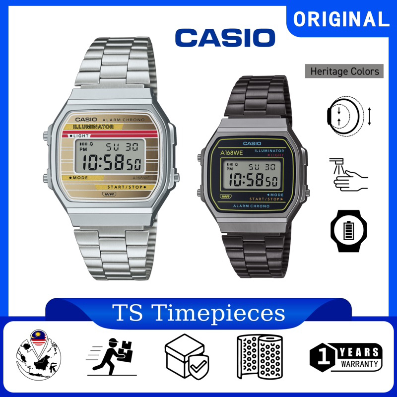 CASIO Heritage Colors Vintage A-168 Series A-168WEHA-9 / A-168WEHB-1 ...